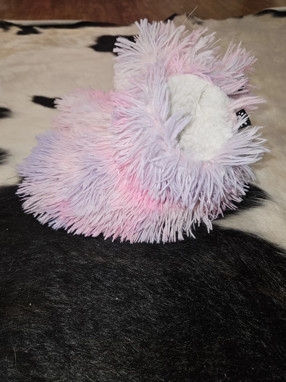 Justice Pink & Lavender Fuzzy Slipper Booties